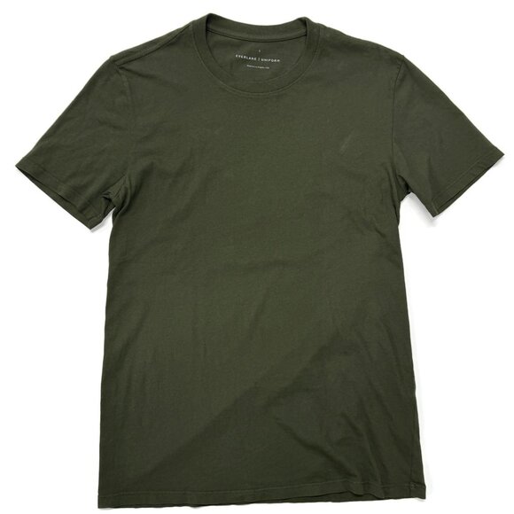 Everlane Uniform T-Shirt Mens Small Green Cotton Crewneck USA Made Short Sleeve - Picture 1 of 4